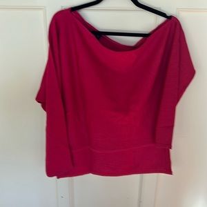 Boston Proper  Top / Glitter Pink 3/4 Sleeve / Good Used Condition / Size L